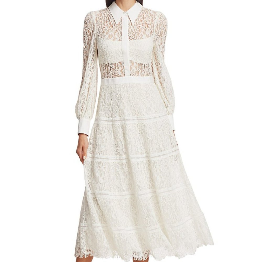 Anaya Lace Midi Shirt Dress